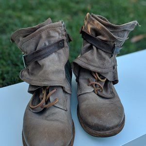Taupe + Aqua Handmade Italian Boots SzEU39 (8.5)